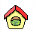 Pixel art hamster icons in various poses with props like a house, cookie, and bowl of greens; some show animation changes.
