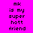 Pixelated text on a bright pink background with white rectangular overlays shifting across the text