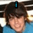 A person with dark hair and a blue shirt appears in six , each showing different text above their head