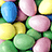 Pixelated Easter-themed icon with pastel-colored eggs on left and pink text reading 'Happy Easter From Haley' on right.