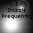 Four grayscale display static text with varying light effects; each contains 'I Dazzle Frequently' in pixelated font over a bright central glow