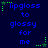 Blue pixelated text on dark blue background with green star and dot animations, repeating 'lipgloss to glossy for me' in