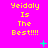Yellow pixelated text "Yeidaly Is The Best!!!!" on bright pink background with scattered cyan and green pixel dots.
