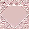 A static square icon with a light pink central diamond shape surrounded by an ornate border of swirling patterns in muted red and white tones.