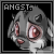A 4x3 contact sheet of a pixel art animation featuring a gray and white cartoon creature with red eyes, displaying subtle facial expression changes across 12 frames.