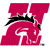 A pixelated pink letter H with a black spiky hair-like shape across the top, white highlights on the letter, and a small gray pixel cluster at the bottom right.