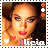 Alicia Keys avatar with red lips, dark hair, and a heart symbol, displayed in a of six with subtle facial expression changes