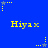 Blue background with yellow text 'Hiyax' repeated across the image, surrounded by small star and dot patterns in gray and yellow.