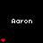 Pixelated black background with white text 'Aaron' and red heart symbols in varying quantities across multiple positions.