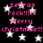 Black background with white stars and pink text reading 'zebras rock!!!!! merry christmas!!!' repeated in two