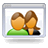Pixelated icon shows two figures with brown hair and orange faces seated on a green base inside a light gray frame.