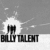 A 50x50 pixel animated contact sheet showing two frames of a Billy Talent logo animation with explosive effects, left frame gray background and right frame red background.