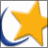 A static image split into two sections: a white background with a yellow star and blue crescent on the left, and green text reading 'Original Icons .com' on a dark green background on the right.