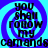 Blue and cyan spiral background with black text reading "you shall follow my commands" in four quadrants.