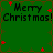 Green background with red star-like shapes and black text reading 'Merry Christmas!' in four quadrants.