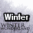 Pixelated winter-themed icon with text 'Winter' and 'Love Winter!' over snowy background, transitioning to snowflake pattern.
