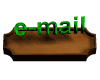 Green text on brown rectangular shapes with rounded corners, showing multiple states of the word 'e-mail' and partial forms like 'ism-e', 'lism-e', and 'ism-9'.