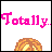 Pixel art of a blonde woman in purple crop top and jeans holding a pink polka-dot bag, with 'Totally.' text above and 'Cute' below.