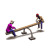 Animated sequence of two people on a seesaw, showing dynamic movement between seated and standing positions.
