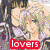 Six anime-style character portraits arranged in a , each with a colored text label below