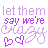 A static contact sheet of two identical animated frames showing pixelated text and symbols in purple tones on a white background.