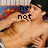 A shirtless man in a black cap and silver shorts poses with one arm raised, overlaid with pixelated text reading 'he not is yours my mah paws off' across four