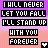 Animated contact sheet of 8 frames showing pixelated text and heart symbols on a gradient background with varying color schemes.