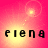 A four- of pixelated text 'elena' on a pink gradient background with animated light effects