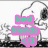 Black-and-white cartoon dog with dark ears and nose, seated with arms crossed, next to small tree, with pink text overlay reading 'best friends <3' on left side.