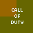 Four identical pixelated 'CALL OF DUTY' text blocks arranged in a on alternating brown and green background squares