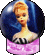 Three distinct Barbie-themed icons display different poses and text elements within rounded, glossy frames.