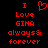 Red pixelated text and heart symbol on black background with identical static frames side-by-side.