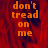 Pixelated orange text 'don't tread on me' appears over a red textured background with three distinct visual states.