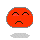 Three pixelated circular faces in red, yellow, and green with distinct expressions on a gray background.