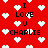 Red background with white pixelated hearts and repeated text "I LOVE U CHARLIE" in black block letters.