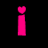 A pixelated graphic with pink and light pink elements on a black background, featuring an 'i' with a heart dot, a large heart symbol, the word 'you', and partial text.