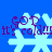 Blue background with four light blue snowflakes and purple text reading "GOD it's cold!!!" in pixelated font.