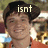 A pixelated image of a person in an orange shirt with text overlays reading 'isnt', 'he the', and 'HOTTEST??!' across three sections.