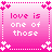 Pixelated pink and white with text phrases, decorative borders, and partial peeling effects on some