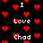 Black background with red pixelated hearts and white text reading "I Love Chad" scattered across the image.