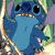 A 50x50 pixel animated buddy icon featuring Stitch from Lilo & Stitch on the left and "Original Icons .com" text on a green background on the right, displayed as a contact sheet with two frames.
