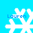 Four white snowflake icons on a bright blue background, each with the name 'Lauren' in blue text above it.