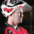 Hockey goalie in red and white gear shown from multiple angles on a with text overlays
