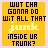 A 5x5 contact sheet of identical static frames showing a yellow square with black and light-yellow text reading "WUT CHA GONNA DO WIT ALL THAT junk INSIDE UR TRUNK?" on a pale purple background.