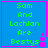 Blue square with pink border contains green text "Sam And Lachlan Are Bestys" and pink pixelated icon on right side.