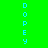 Four vertical display the word 'DOPEY' in cyan pixelated text against green, gray, pink, and dark gray backgrounds