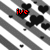 Pixelated animation with diagonal striped background, black heart shapes scattered across frame, red text fragments appearing sequentially.