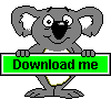 A pixelated koala holds a green banner with text, displaying multiple expressions and text variations across nine positions