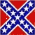 A 4x4 contact sheet of a static animated icon featuring the Confederate flag pattern with red diamonds, blue backgrounds, and white stars arranged in a repeating grid.