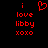 Red pixelated text and a heart symbol on a black background, with identical static text on both sides of the heart.